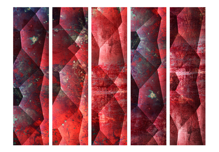 Room Divider Purple Relief II - texture of red geometric abstraction 122978 additionalImage 3