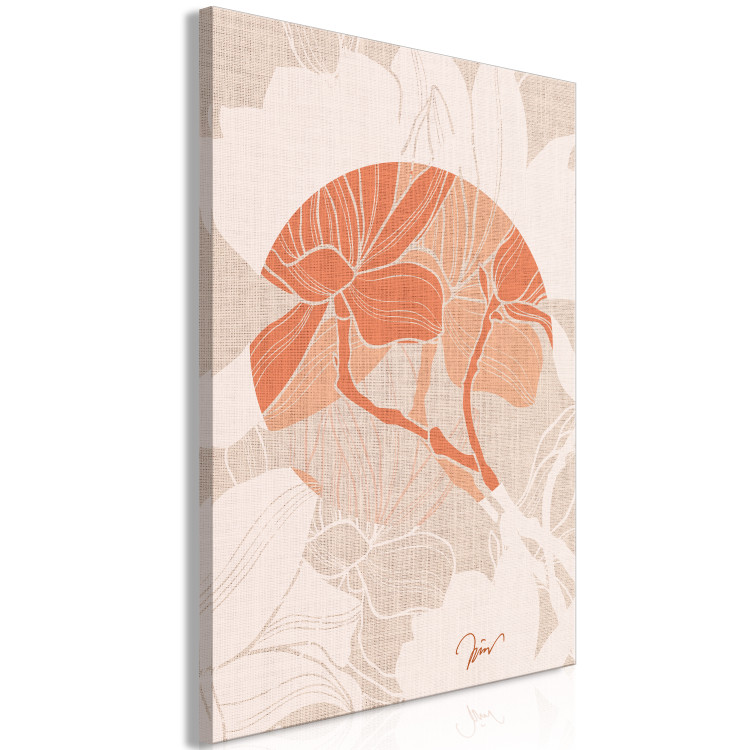 Canvas Print Canvas magnolia - japandi style orange flower print 123778 additionalImage 2