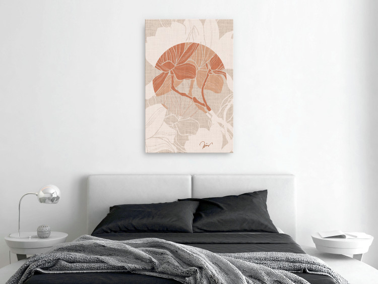 Canvas Print Canvas magnolia - japandi style orange flower print 123778 additionalImage 3