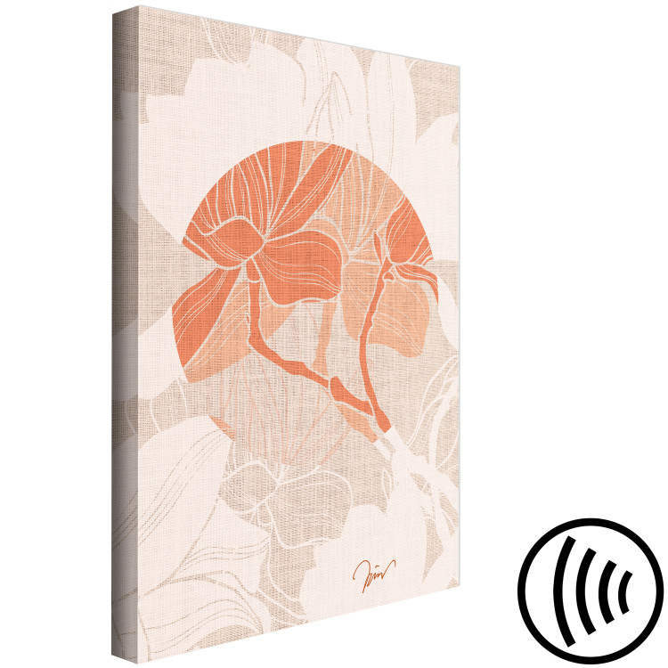 Canvas Print Canvas magnolia - japandi style orange flower print 123778 additionalImage 6