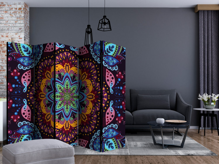 Room Divider Screen Colorful Kaleidoscope II (3-piece) - abstraction in colorful pattern 124078 additionalImage 4