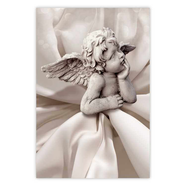 Poster Loving Thoughts - light sculpture of a boy as an angel with wings 125178