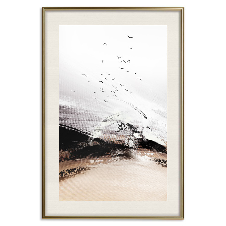 Poster At the Edge of the Forest - artistic landscape with birds in an abstract style 125278 additionalImage 19