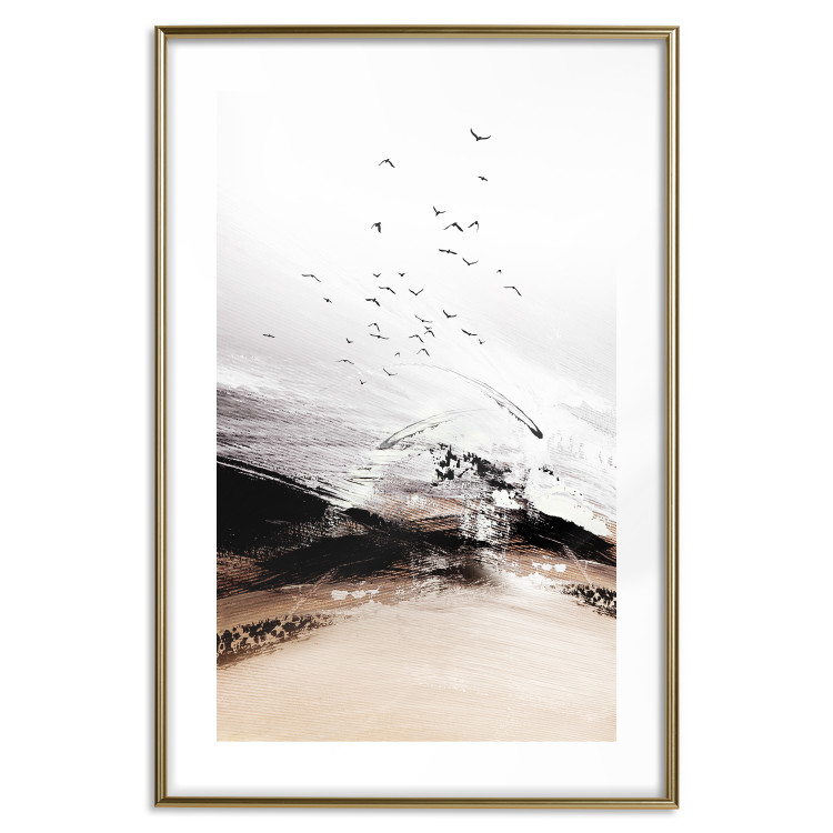 Poster At the Edge of the Forest - artistic landscape with birds in an abstract style 125278 additionalImage 14