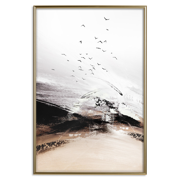 Poster At the Edge of the Forest - artistic landscape with birds in an abstract style 125278 additionalImage 16