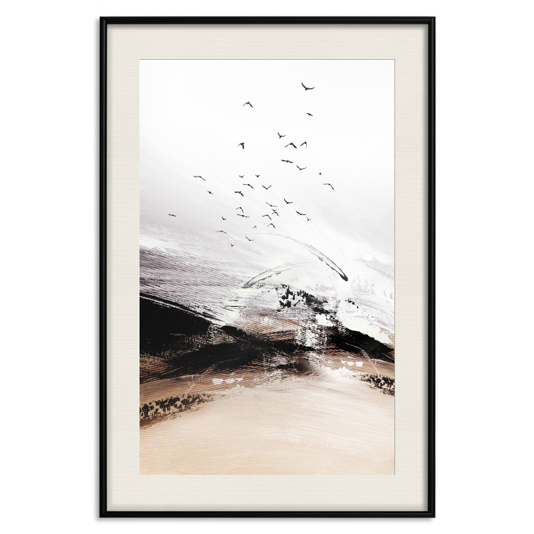 Poster At the Edge of the Forest - artistic landscape with birds in an abstract style 125278 additionalImage 18
