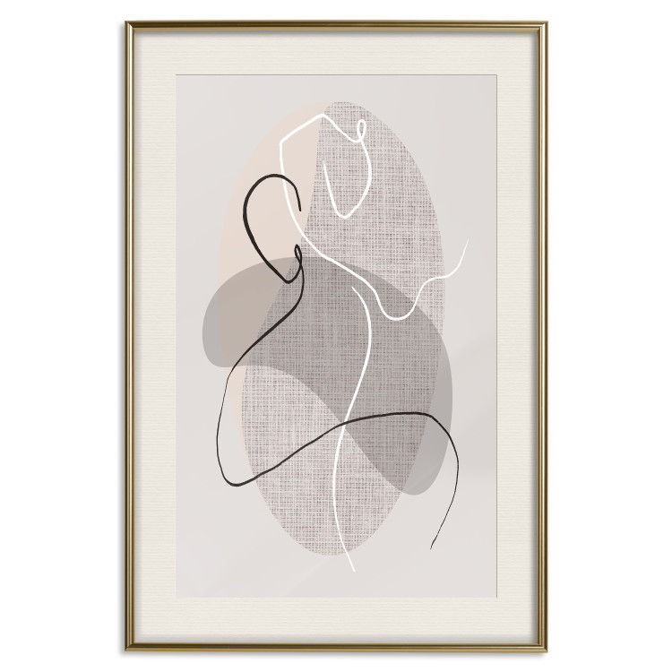 Poster Dance Sensations - abstract line art of silhouettes on light texture 128078 additionalImage 22