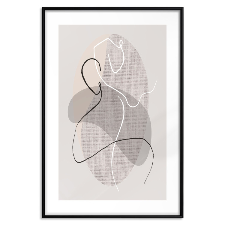 Poster Dance Sensations - abstract line art of silhouettes on light texture 128078 additionalImage 23