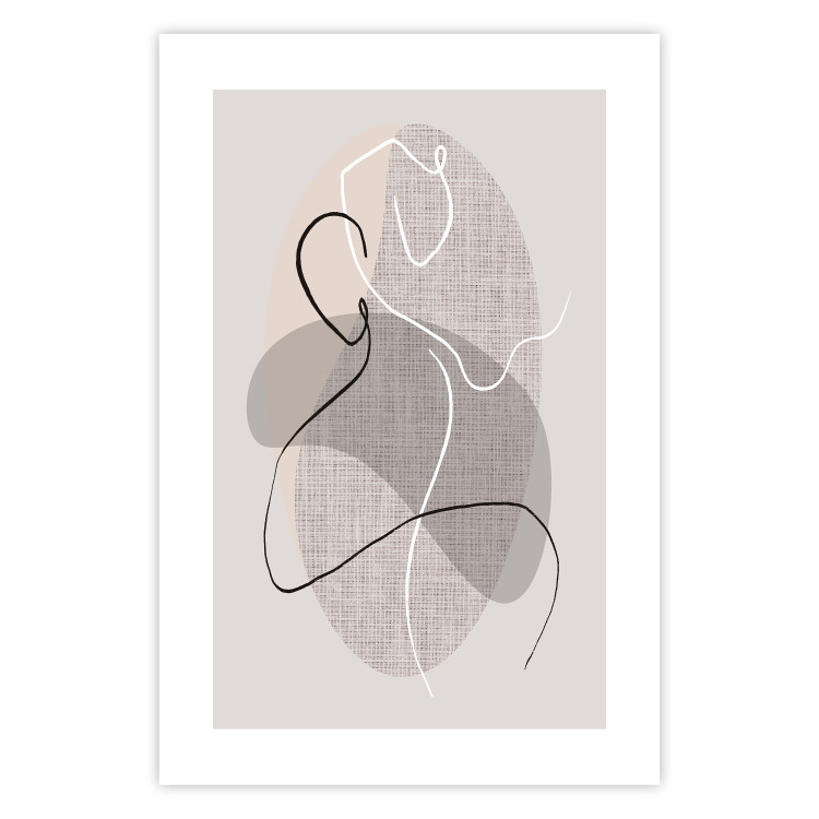 Poster Dance Sensations - abstract line art of silhouettes on light texture 128078 additionalImage 17