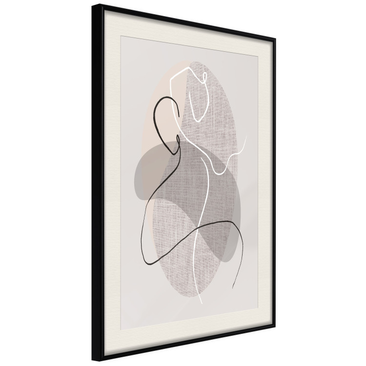 Poster Dance Sensations - abstract line art of silhouettes on light texture 128078 additionalImage 2