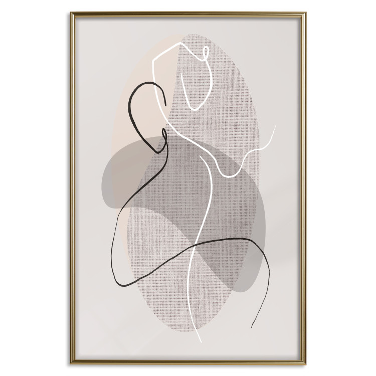 Poster Dance Sensations - abstract line art of silhouettes on light texture 128078 additionalImage 25