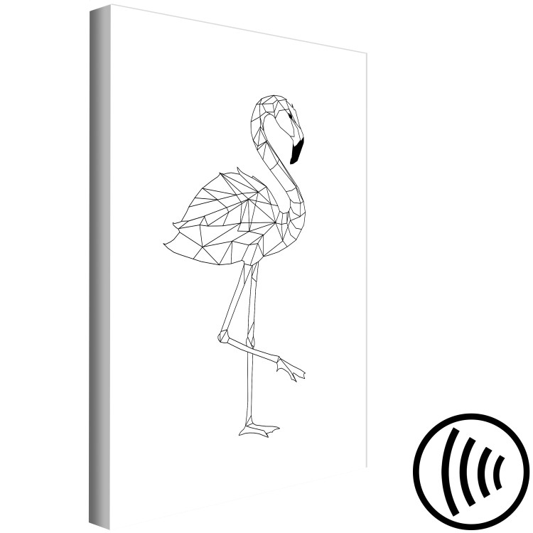 Canvas Print Flamingo with raised leg - geometric abstraction on a white background 128378 additionalImage 6