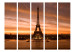 Room Divider Screen Eiffel Tower at Dawn II (5-piece) - sunrise over Paris 128978 additionalThumb 3