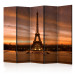 Room Divider Screen Eiffel Tower at Dawn II (5-piece) - sunrise over Paris 128978
