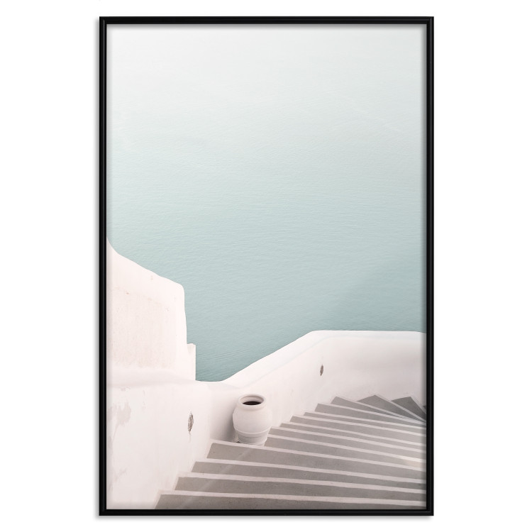 Poster Summer Stroll - stairs and bright architecture with a backdrop of a seascape 129478 additionalImage 18