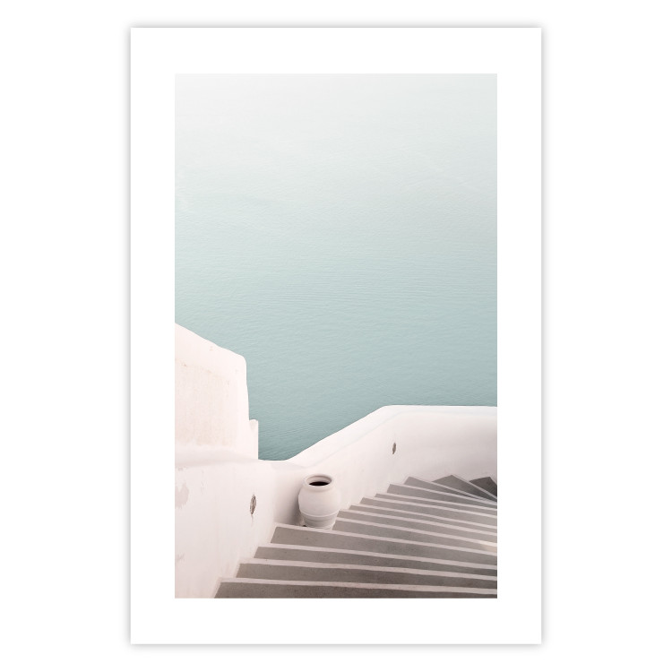 Poster Summer Stroll - stairs and bright architecture with a backdrop of a seascape 129478 additionalImage 25