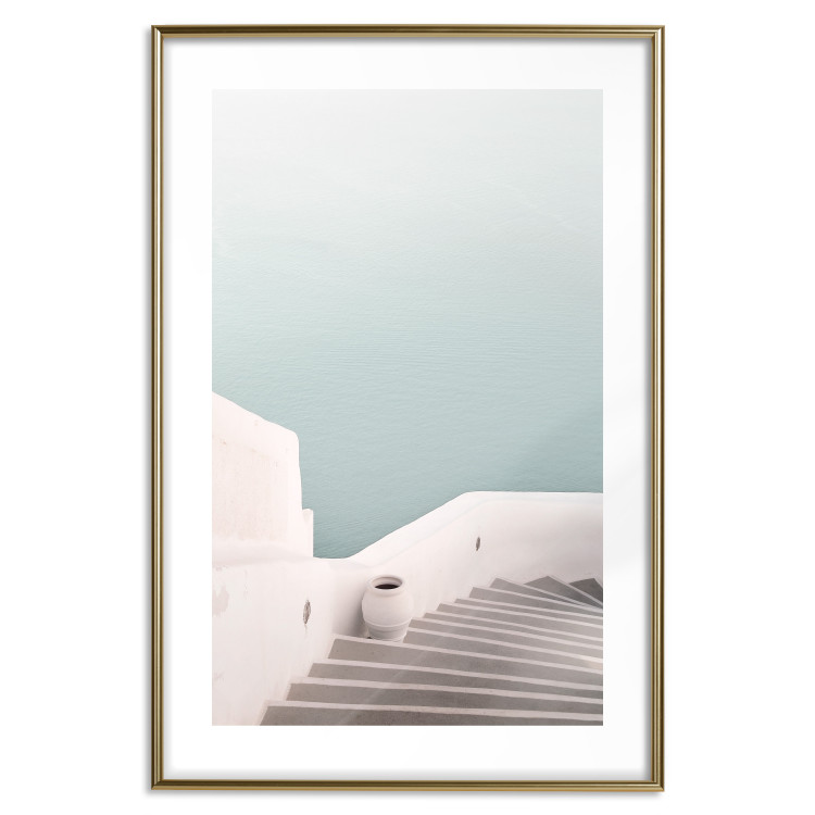 Poster Summer Stroll - stairs and bright architecture with a backdrop of a seascape 129478 additionalImage 14