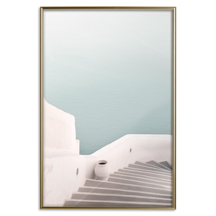 Poster Summer Stroll - stairs and bright architecture with a backdrop of a seascape 129478 additionalImage 17