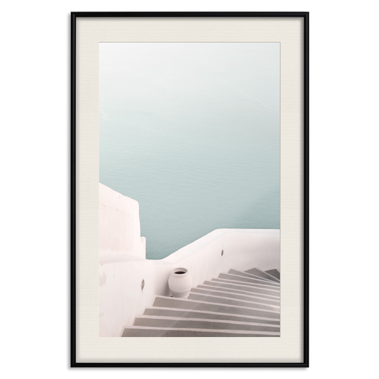 Poster Summer Stroll - stairs and bright architecture with a backdrop of a seascape 129478 additionalImage 19