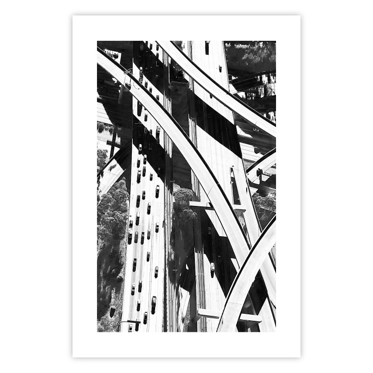 Poster City Geometry - gray street architecture in a city with cars 129778 additionalImage 19