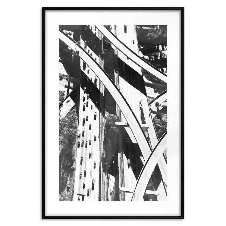 Poster City Geometry - gray street architecture in a city with cars 129778 additionalImage 15