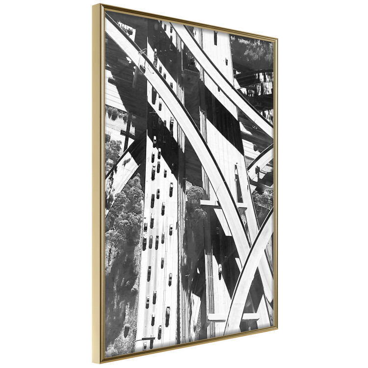 Poster City Geometry - gray street architecture in a city with cars 129778 additionalImage 12