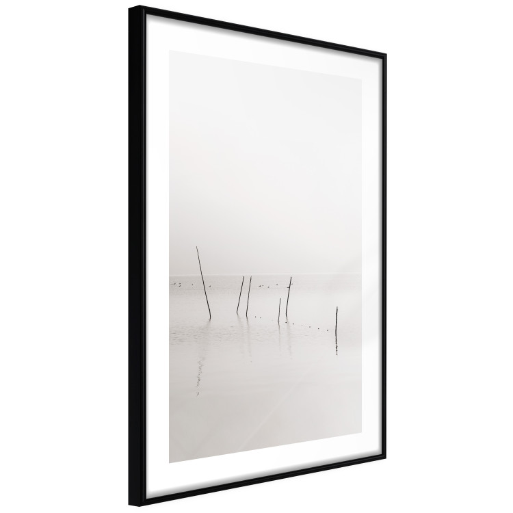 Wall Poster Misty Trail - landscape of sticks protruding from the water on a white background 130378 additionalImage 6