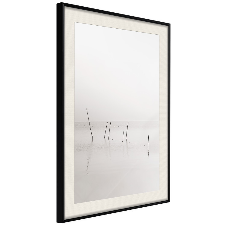 Wall Poster Misty Trail - landscape of sticks protruding from the water on a white background 130378 additionalImage 2