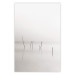 Wall Poster Misty Trail - landscape of sticks protruding from the water on a white background 130378