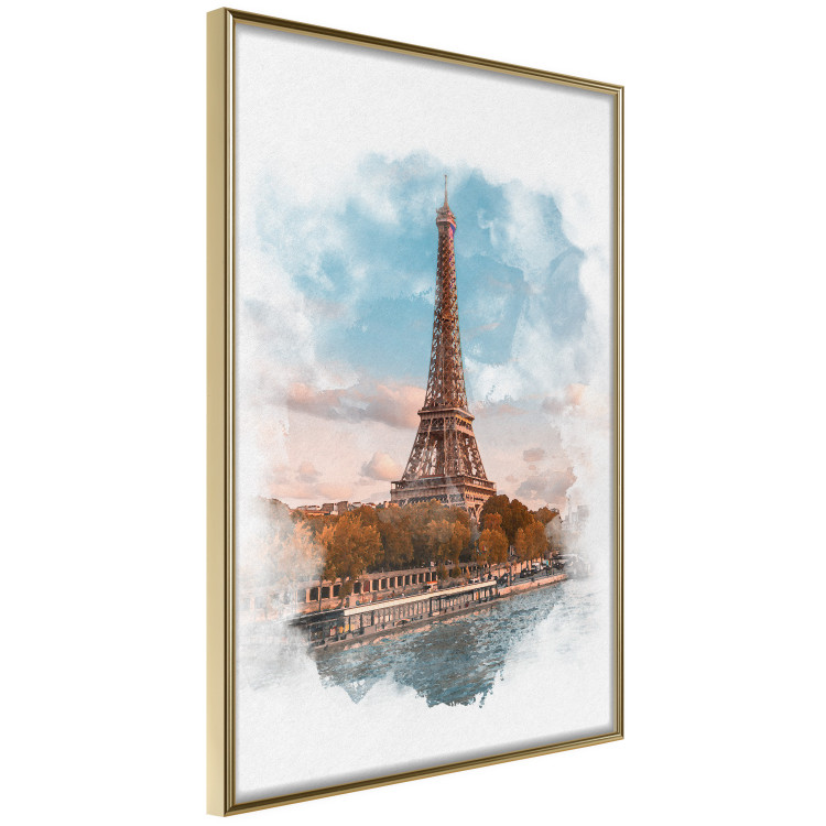 Poster Parisian View - colorful landscape of the Eiffel Tower in watercolor motif 131778 additionalImage 4