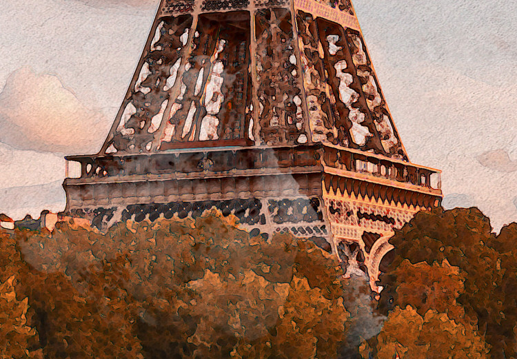 Poster Parisian View - colorful landscape of the Eiffel Tower in watercolor motif 131778 additionalImage 6