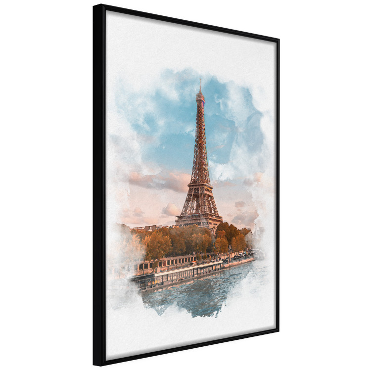 Poster Parisian View - colorful landscape of the Eiffel Tower in watercolor motif 131778 additionalImage 2