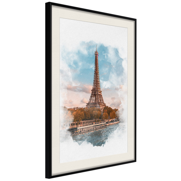 Poster Parisian View - colorful landscape of the Eiffel Tower in watercolor motif 131778 additionalImage 13