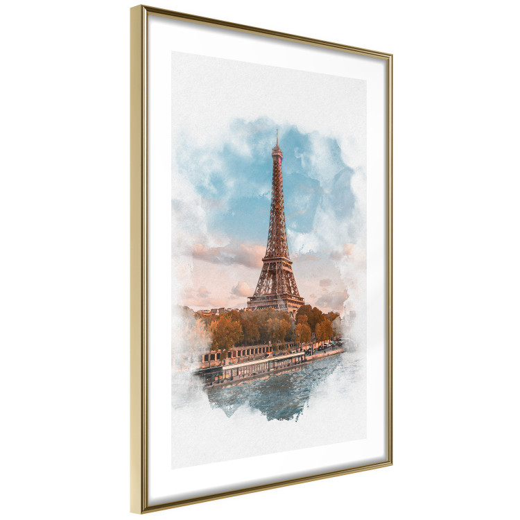 Poster Parisian View - colorful landscape of the Eiffel Tower in watercolor motif 131778 additionalImage 5