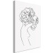 Canvas Print Figure with flower - black-white, linear woman silhouette and flowers 132178 additionalThumb 2