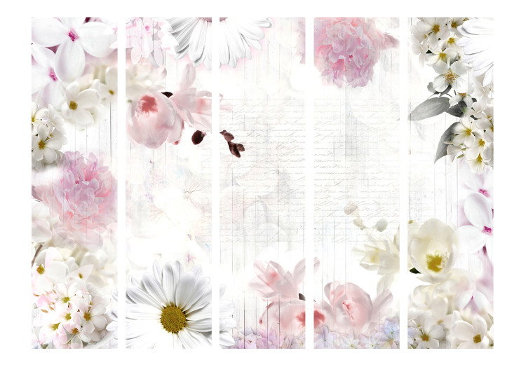 Room Separator Scent of Spring II (5-piece) - romantic collage in light flowers 132778 additionalImage 3