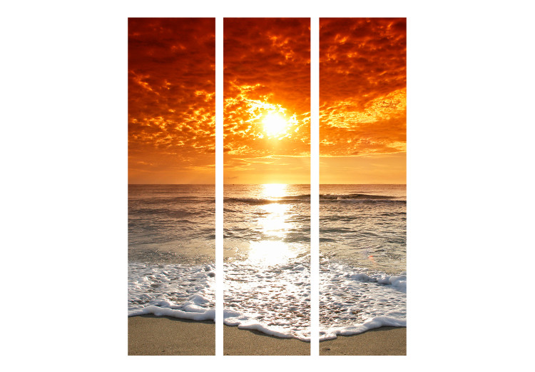 Folding Screen Fairytale Sunset (3-piece) - landscape of the ocean and red sky 132978 additionalImage 3