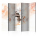 Room Divider Screen Lake of Serenity II - white lilies and gray stones in a zen motif 133778