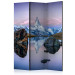 Folding Screen Lonely Mountain - cool lake landscape against a rocky mountain and sky 134078