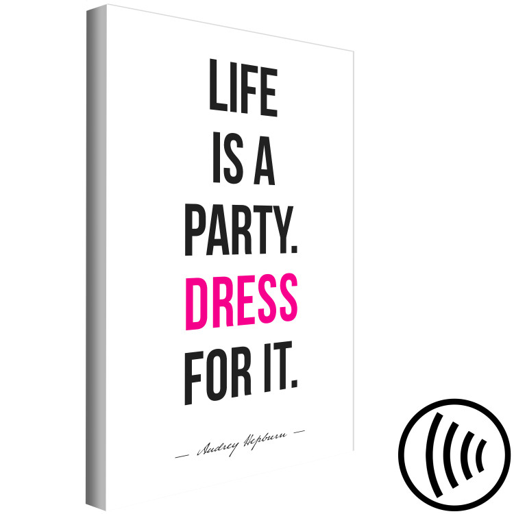 Canvas Print Life is a party - typographic graphic with an English quote 134178 additionalImage 6