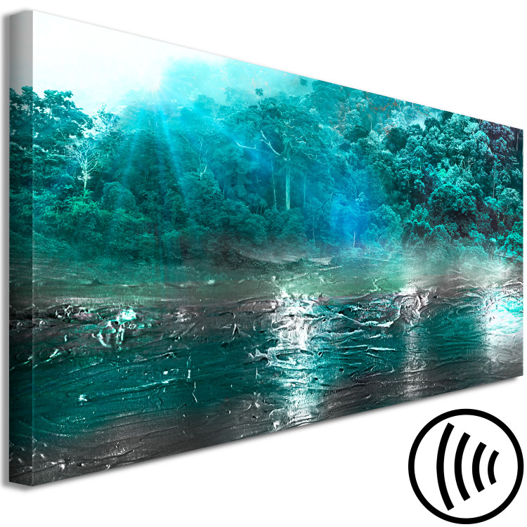 Canvas Art Print Turquoise Impression (1-piece) Narrow - blue abstract forest 134578 additionalImage 6