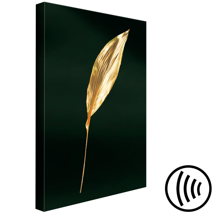 Canvas Gold leaf - Botanical theme on a background of green 135578 additionalImage 6
