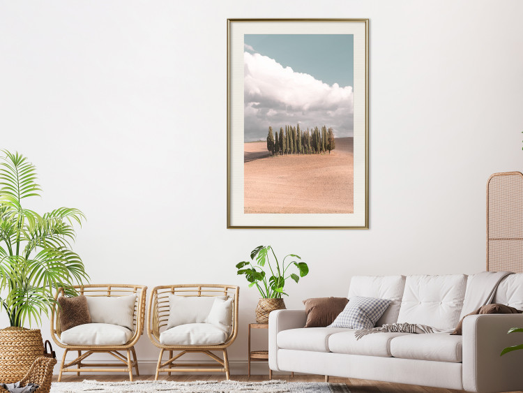Wall Poster Sweet Tuscany - warm landscape of a field against trees and clouds 135878 additionalImage 26