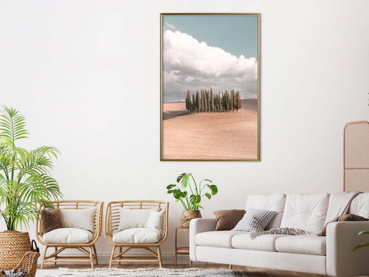 Wall Poster Sweet Tuscany - warm landscape of a field against trees and clouds 135878 additionalImage 9