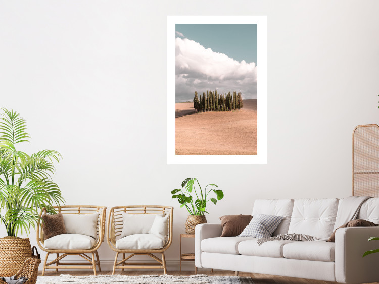 Wall Poster Sweet Tuscany - warm landscape of a field against trees and clouds 135878 additionalImage 10