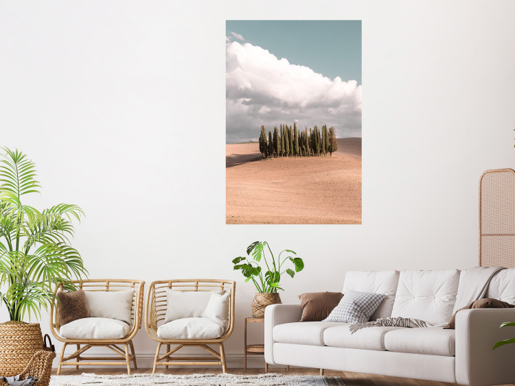 Wall Poster Sweet Tuscany - warm landscape of a field against trees and clouds 135878 additionalImage 11
