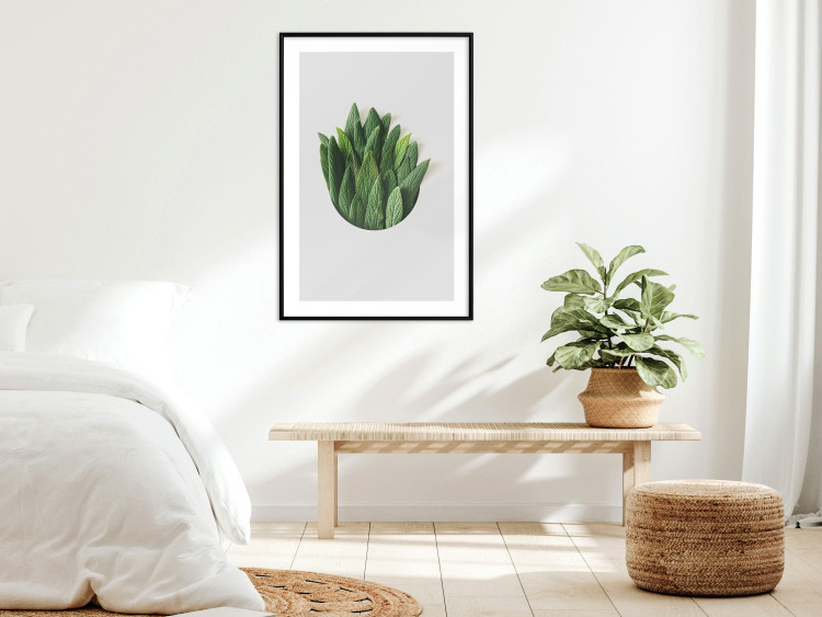 Poster Fragrant Circle - plant composition with green leaves on a white background 137278 additionalImage 18