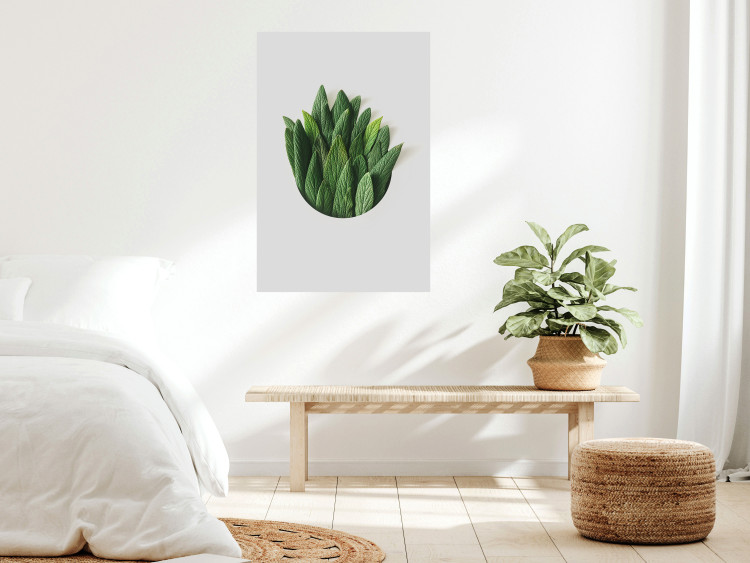 Poster Fragrant Circle - plant composition with green leaves on a white background 137278 additionalImage 15