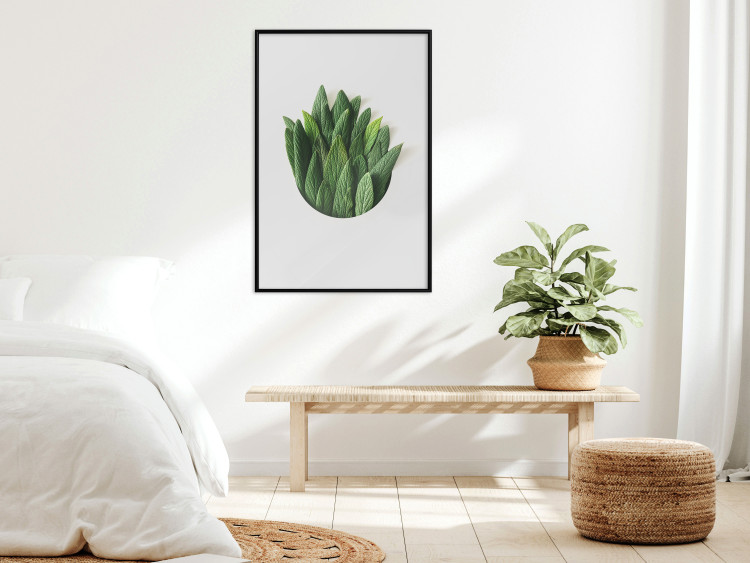 Poster Fragrant Circle - plant composition with green leaves on a white background 137278 additionalImage 19