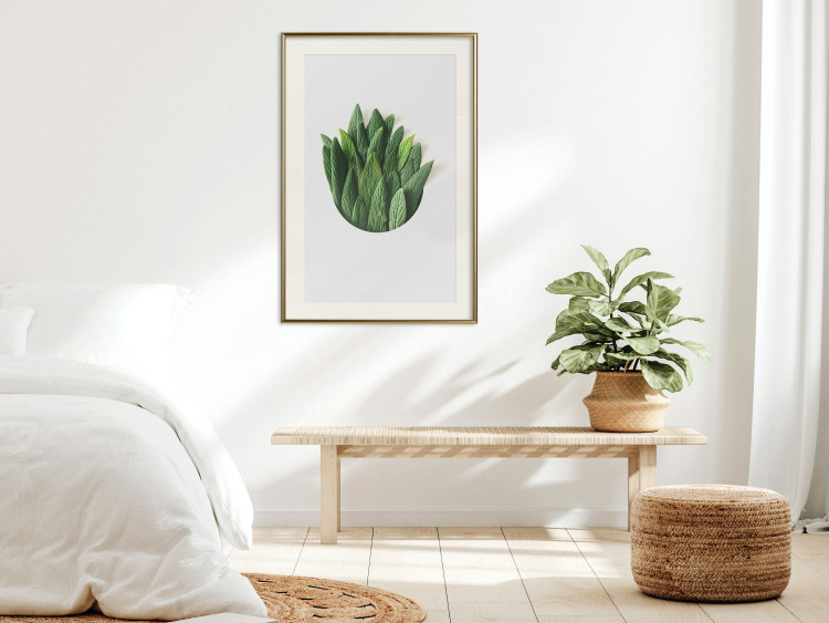 Poster Fragrant Circle - plant composition with green leaves on a white background 137278 additionalImage 14